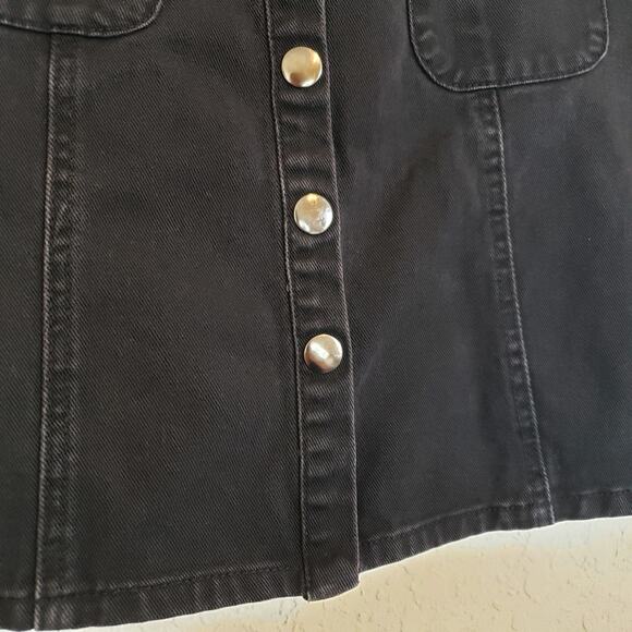 BDG Urban Outfitters Black Denim Button Front Skirt Women's Small Western Goth - Picture 5 of 9